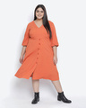Shop Women's Orange Regular Fit Dress-Full