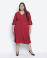 Shop Women's Red Regular Fit Dress-Front
