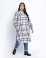 Shop Women's White Checkered Regular Fit Kurta-Design