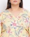 Shop Women's Plus Size Yellow Floral Print V-Neck Dress