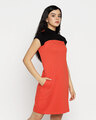 Shop Smoke Red New High Neck Pocket Dress-Design