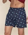 Shop Pack of 2 Men's Vespa Grey & Gin Blue All Over Printed Boxers