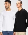 Shop Pack of 2 Men's White & Black T-shirts-Front