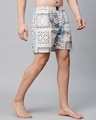 Shop Pack of 2 Men's White & Blue All Over Printed Boxers-Full