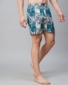 Shop Pack of 2 Men's White & Blue All Over Printed Boxers