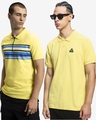 Shop Pack of 2 Men's Yellow Polo T-shirts-Front