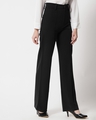 Shop Pack of 2 Women's Blue & Black Straight Fit Trousers-Design