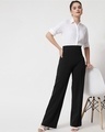Shop Pack of 2 Women's Black & Blue Straight Fit Trousers