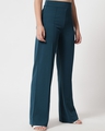 Shop Pack of 2 Women's Green & Blue Straight Fit Trousers-Design