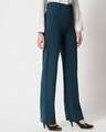 Shop Pack of 2 Women's Blue & Green Straight Fit Trousers-Design
