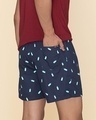 Shop Pack of 3 Men's Black & Blue All Over Printed Boxers