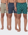 Shop Pack of 3 Men's Multicolor All Over Printed Boxers-Front