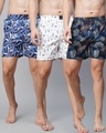 Shop Pack of 3 Men's Multicolor All Over Printed Boxers-Front
