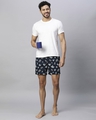 Shop Pack of 3 Men's White & Blue All Over Printed Boxers