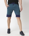 Shop Men's Blue Fashion Collabs Zipper Shorts-Front