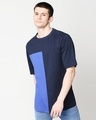 Shop Pageant Blue Half Sleeves Color Block T-Shirt-Front