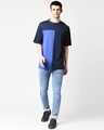 Shop Pageant Blue Half Sleeves Color Block T-Shirt