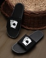 Shop Aaa Black Slipper Flipflops Slides For Men-Front