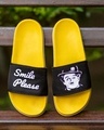 Shop Charlie Yellow Slipper Flipflops Slides For Men-Front