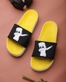 Shop Dancer Yellow Slipper Flipflops Slides For Men-Front