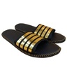 Shop Flat 4line Gold Slipper Flipflops Slides For Men-Design