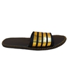 Shop Flat 4line Gold Slipper Flipflops Slides For Men