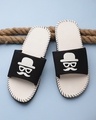 Shop Flat Mooch White Slipper Flipflops Slides For Men-Front