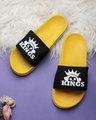 Shop Kings Yellow Slipper Flipflops Slides For Men-Front