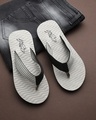 Shop Pampy Angel V Wave Grey Slipper FlipFlops Slides for Men-Front