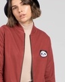 Shop Panda Badge Zipper Bomber Jacket