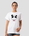 Shop Panda Bow Boyfriend T-Shirt-Front