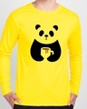 Shop Panda Coffee Full Sleeve T-Shirt Pineapple Yellow-Front