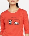 Shop Panda Exams Round Neck 3/4 Sleeve T-Shirt Oxyfire-Front