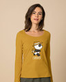 Shop Panda Explorer Scoop Neck Full Sleeve T-Shirt-Front