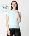 Shop Panda Fun Aop Plain Half Sleeves T-Shirt-Front