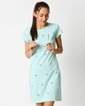 Shop Women's Blue Panda Fun Printed Dress-Front