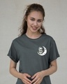 Shop Panda Moon Boyfriend T-Shirt-Front