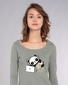 Shop Panda One More Episode Scoop Neck Full Sleeve T-Shirt-Front