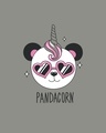 Shop Pandacorn Round Neck 3/4 Sleeve T-Shirt Meteor Grey-Full
