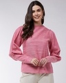 Shop Women's Pink Leg 'O' Mutton Chambray Top-Front