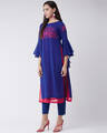Shop Womens Yoke Embroidered Layered Kurta With Bell Sleeves-Design