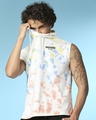 Shop Paradise Men's Tye & Dye Printed Hoodie Vest-Front