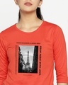 Shop Paris With Love 3/4 Sleeve Slim Fit T-Shirt Oxyfire-Front
