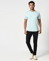 Shop Pastel Aqua Raw Edge Halfsleeve T-Shirt-Full