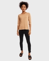 Shop Women's Pastel Beige Slim Fit T-Shirt-Full