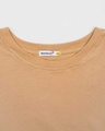 Shop Pastel Beige Round Neck Crop Top T-Shirt