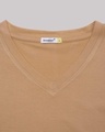 Shop Pastel Beige V-Neck Full Sleeve T-Shirt