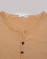 Shop Pastel Beige V-Neck Henley T-Shirt