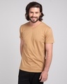 Shop Pastel Beige V-Neck T-Shirt-Front