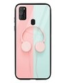 Shop Pastel Headphones Samsung Galaxy M21 Mobile Cover-Front